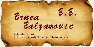 Brnča Balzamović vizit kartica
